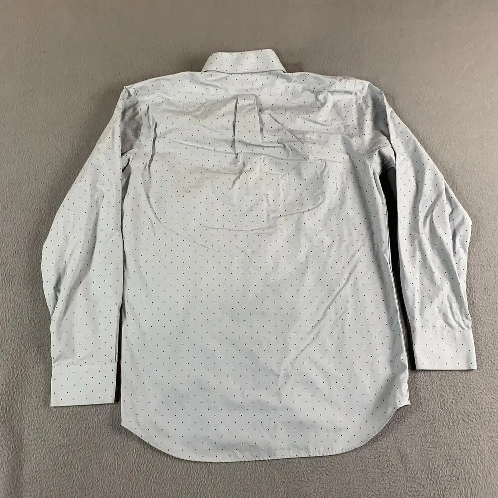 Banana Republic Dress Shirt Mens XS Gray Geometric Classic Fit Long Sleeve